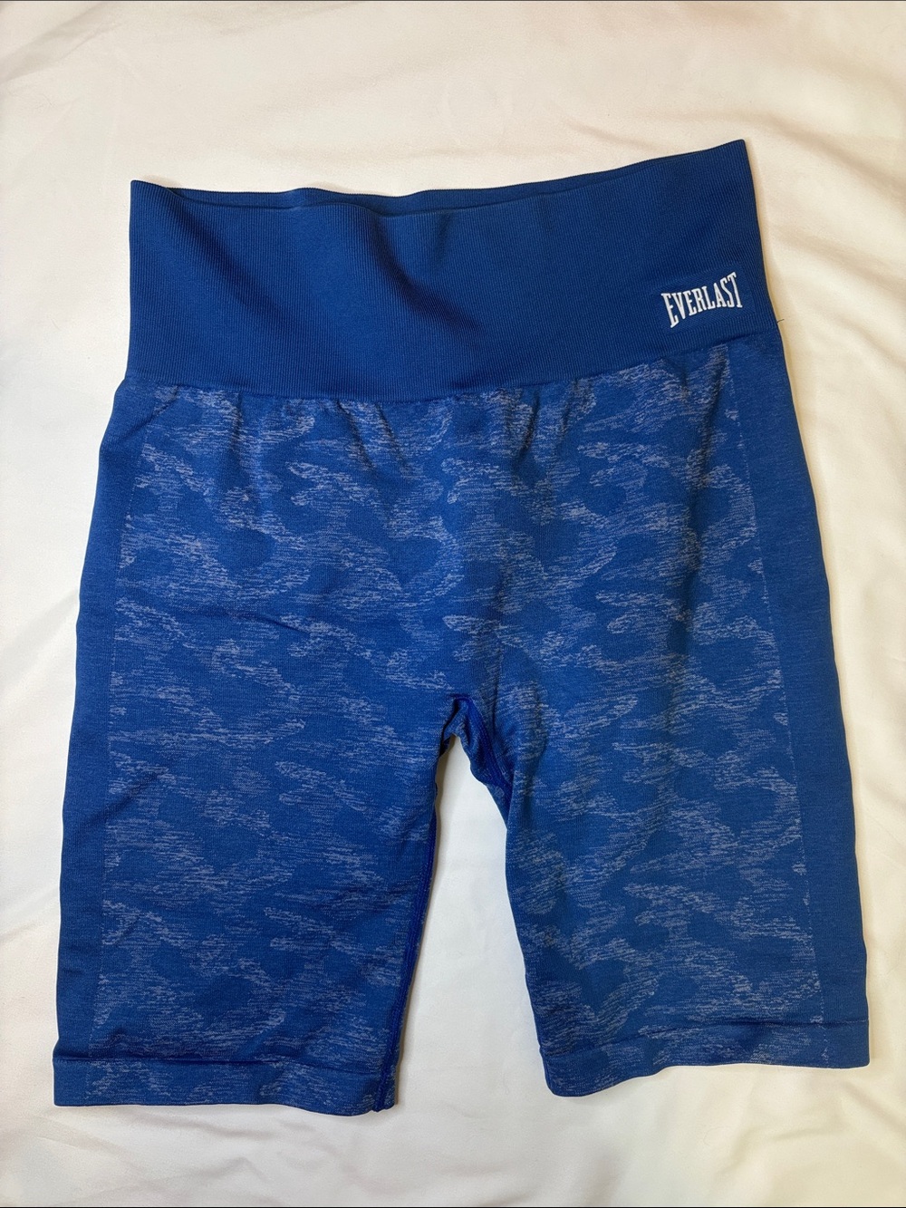 Everlast Seamless Camo Cycling Shorts Cobalt / Royal Blue Bike Shorts 7” Inseam